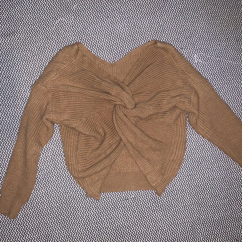 V-Neck Knot Sweater
